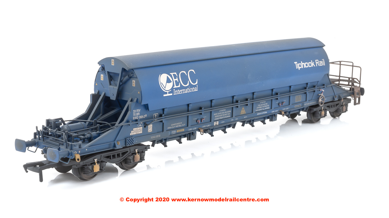 SB002M JIA TIGER China Clay Wagon number 33 70 9382068-2 in ECC International Blue livery with Tiphook Rail branding and weathered finish